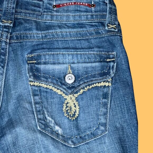 Vigoss Medium Wash Low Rise Denim Capris Size 3/4 Waist 27” #115 - Picture 3 of 7